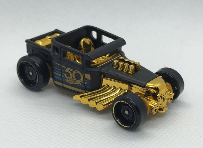 Hot Wheels Bone Shaker 2018 50th Anniversary Black and Gold